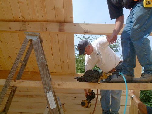 Log Cabin Kit Construction Pictures for Maine Project