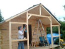 Log Cabin Kit Construction in Maine Step 41
