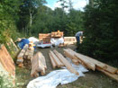 Log Cabin Kit Construction in Maine Step 1