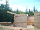Log Cabin Kit Construction in Maine Step 18